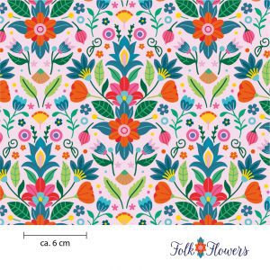 Folk Flowers Stoffdesign Meterware – wunderfitzig design