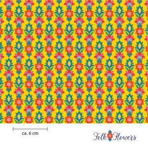Folk Flowers Stoffdesign Meterware – wunderfitzig design