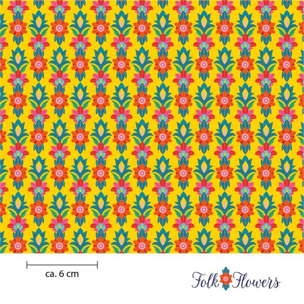 Folk Flowers Stoffdesign Meterware – wunderfitzig design