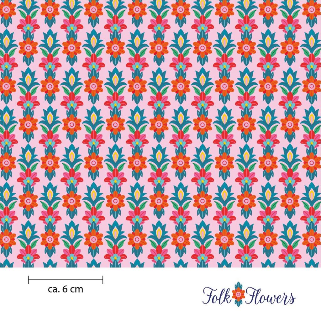 Folk Flowers Stoffdesign Meterware – wunderfitzig design