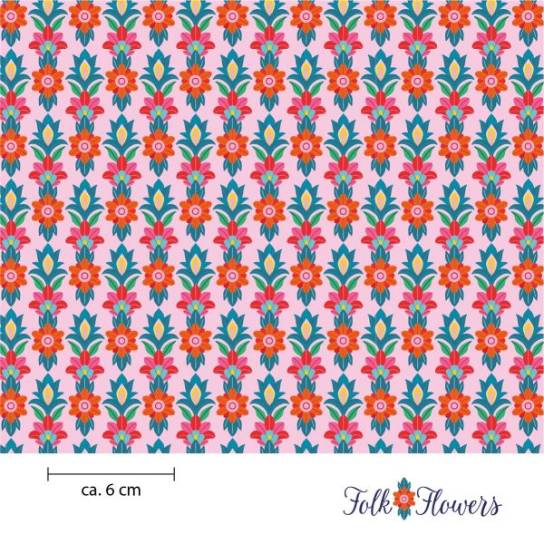 Folk Flowers Stoffdesign Meterware – wunderfitzig design