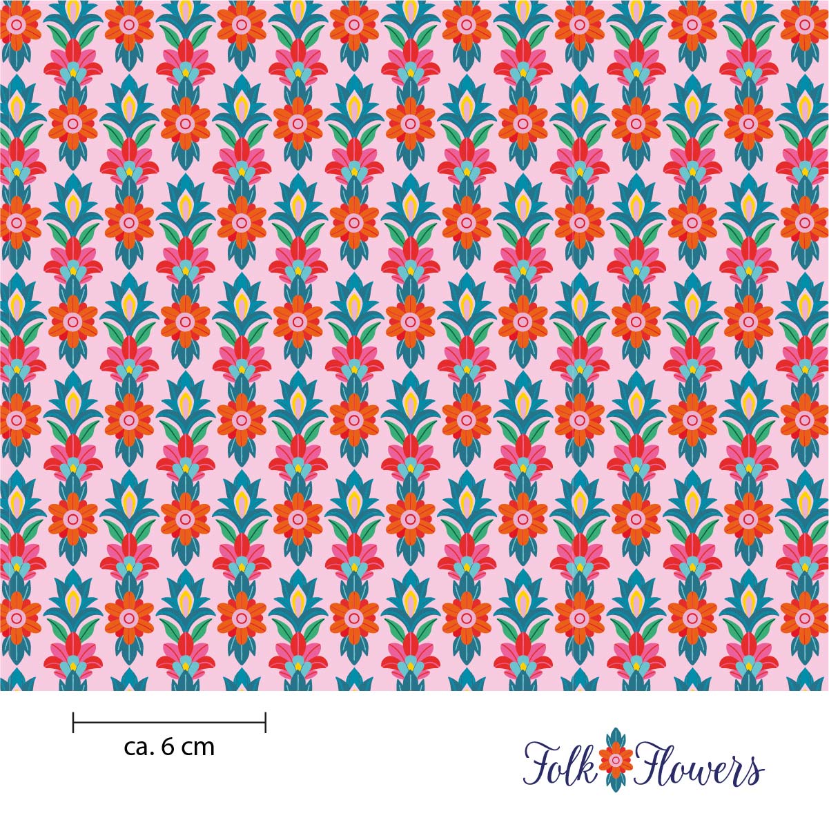 Folk Flowers Stoffdesign Meterware – wunderfitzig design