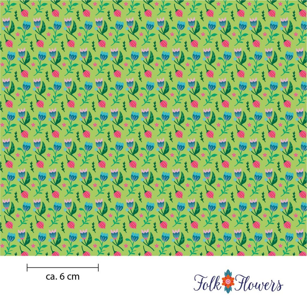 Folk Flowers Stoffdesign Meterware – wunderfitzig design