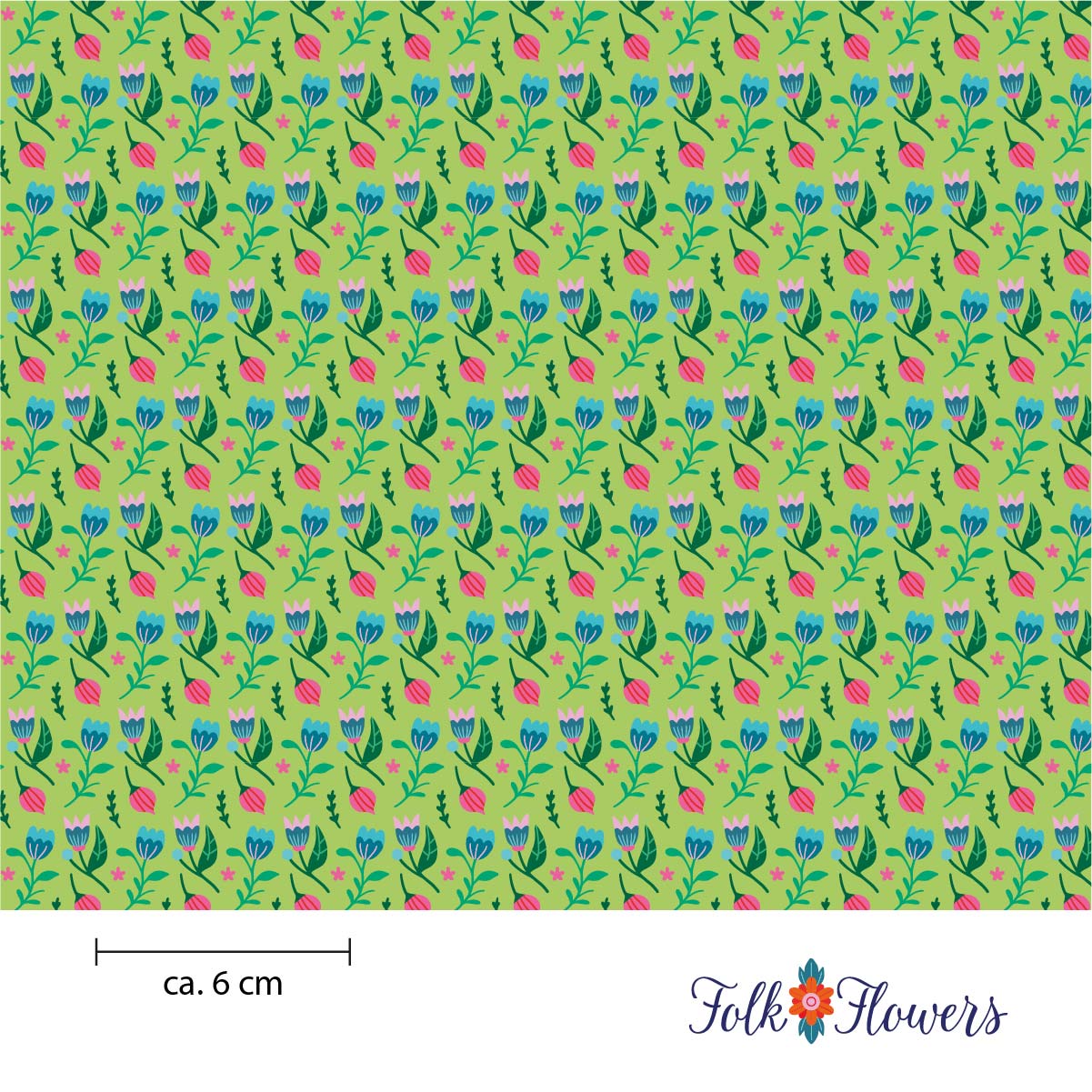 Folk Flowers Stoffdesign Meterware – wunderfitzig design