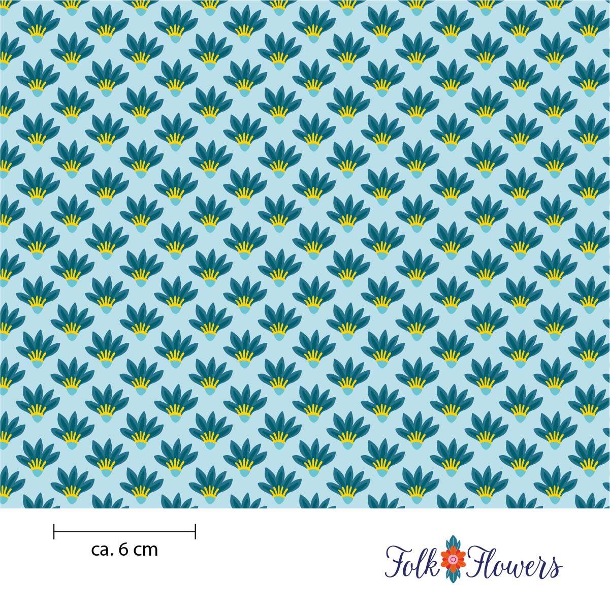 Folk Flowers Stoffdesign Meterware – wunderfitzig design