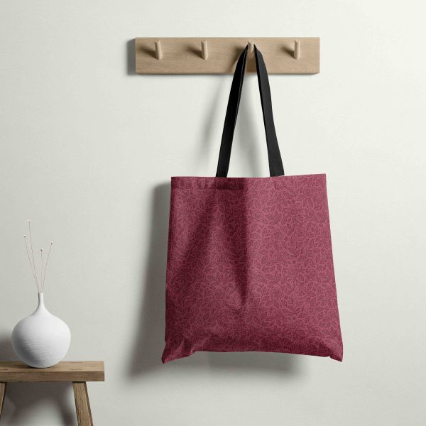 Stofftasche aus Schwarzwald Stoff mit Blumenmuster in Rot.