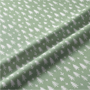 Schwarzwald Stoff mit modernem Tannenmuster in Weiß.