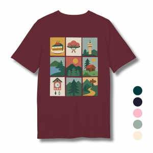Schwarzwald Bio T-Shirt | bunte Icons