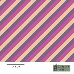 Sketched Streets Stoff mit Streifen - Pink