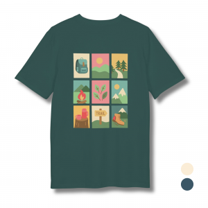 Wandern Bio T-Shirt | bunte Icons