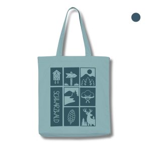 Schwarzwald Stofftasche mit einfarbigen Schwarzwald Icons