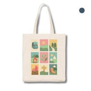 Wandern Stofftasche mit bunten Outdoor Icons