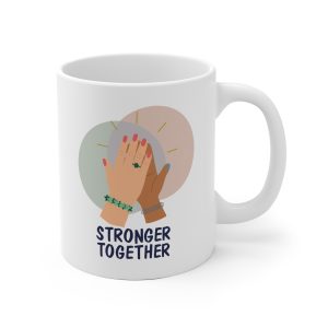 Stronger Together Statement Tasse mit farbenfrohem grafischem Design